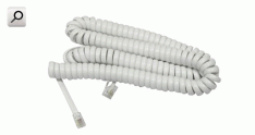 Cable armado TE espiral  1M+1M RJ9 4p  2M BLA